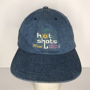 Hot Shots Java Stop Maui Hat Snapback Denim Coffee Hawaii Hat